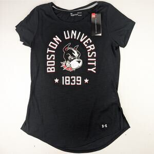 Under Armour Boston University Terriers Women's Black Threadborne Tee - Medium